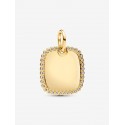 Charm Colgante Pandora Etiqueta Grabable Cuadrada Brillante