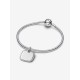 Charm Colgante Pandora Etiqueta Grabable Cuadrada Brillante