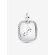 Charm Colgante Pandora Etiqueta Grabable Cuadrada Brillante