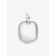 Charm Colgante Pandora Etiqueta Grabable Cuadrada Brillante