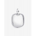 Charm Colgante Pandora Etiqueta Grabable Cuadrada Brillante