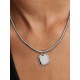 Charm Colgante Pandora Etiqueta Grabable Cuadrada Brillante