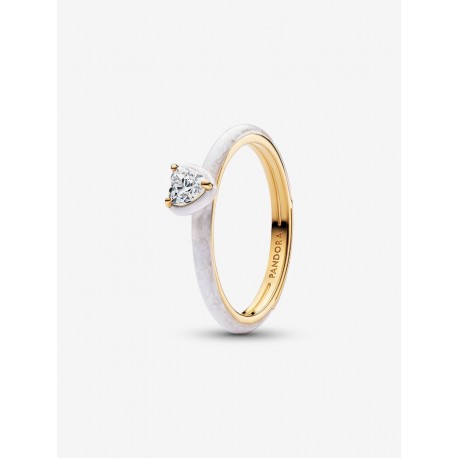 Anillo Pandora Corazón Chakra Blanco