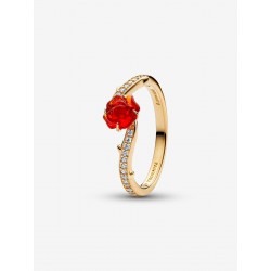 Anillo Pandora Rosa Encantada de La Bella y la Bestia de Disney