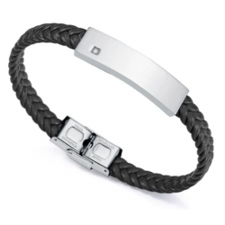 Pulsera de Acero y piel negra VICEROY Magnum