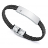 Pulsera de Acero y piel negra VICEROY Magnum