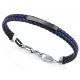 Pulsera de Acero IP gris y piel negra VICEROY con placa
