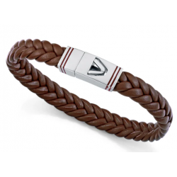 Pulsera de Acero y piel marron VICEROY con esmalte
