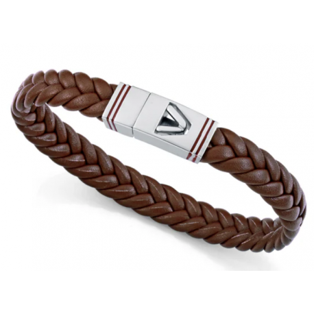 Pulsera de Acero y piel marron VICEROY con esmalte