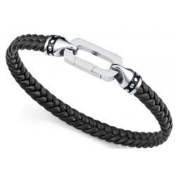 Pulsera de Acero y piel negra VICEROY