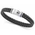 Pulsera de Acero y piel negra VICEROY con esmalte
