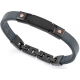 Pulsera de Acero IP negro y piel azul VICEROY