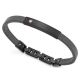 Pulsera de Acero IP negro y piel azul VICEROY con placa