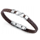 Pulsera de Acero y piel marron trenzada VICEROY