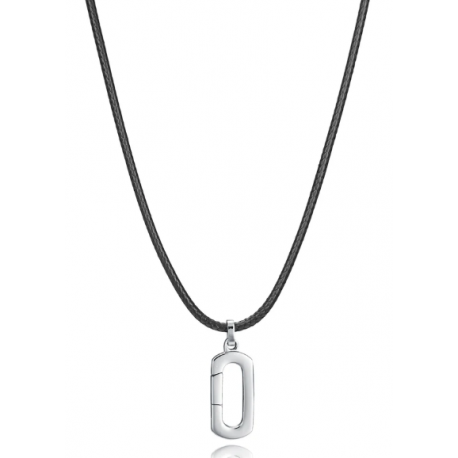 Collar de acero y cordon negro VICEROY