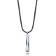 Collar de acero con piel marrón VICEROY