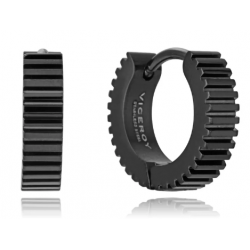 Pendientes Criolla de Acero IP negro VICEROY