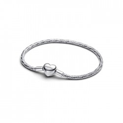 Pulsera Pandora Cadena de Serpiente con Cierre de Corazón