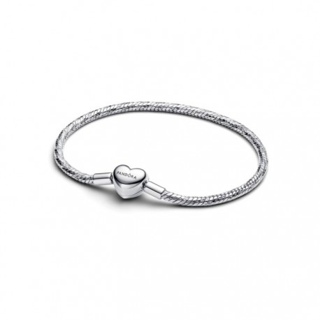 Pulsera Pandora Cadena de Serpiente con Cierre de Corazón