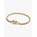 Pulsera Pandora Cadena de Serpiente con Cierre de Corazón Facetado Grabable