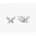 Pendientes Pandora de Botón Mariposa Blanca