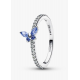 Anillo Pandora Mariposa Azul Brillante