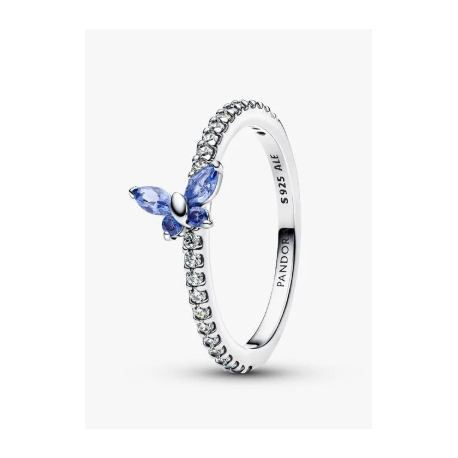 Anillo Pandora Mariposa Azul Brillante