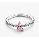 Anillo Pandora Mariposa Rosa Brillante