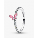 Anillo Pandora Mariposa Rosa Brillante