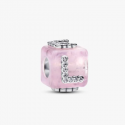 Charm Pandora Cubo Amor Cristal de Murano Rosa