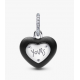 Charm Pandora Colgante Candado Corazón Cerámica Negro Mate