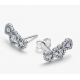 Pendientes Pandora de Botón Triple Halo Corazón