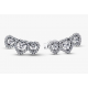 Pendientes Pandora de Botón Triple Halo Corazón
