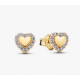 Pendientes Pandora de Botón Halo Corazón