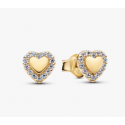 Pendientes Pandora de Botón Halo Corazón
