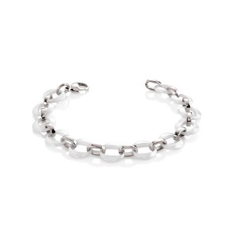Pulsera de Titanio y Cerámica Blanca