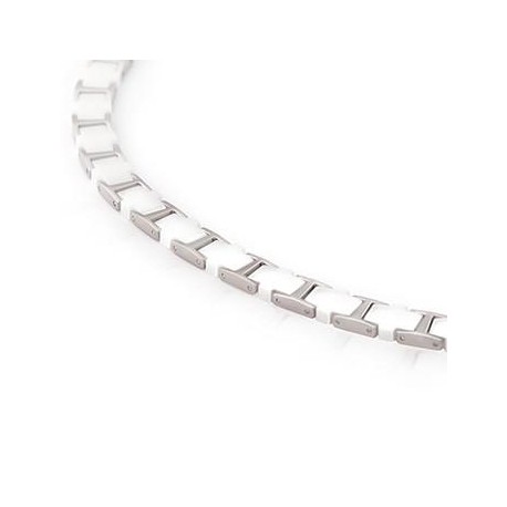 Collar de Titanio Antialergico y Ceramica blanca