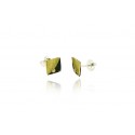 Pendientes de Plata Oro y Diamantes Colección DOBLE FULLA