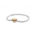 Pulsera Moments en plata de ley y PANDORA Shine cierre corazón