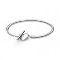 Pulsera Pandora Moments con cierre en T y Corazón