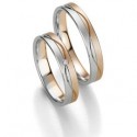 Alianza de Boda Oro Blanco y Rosa Breuning Smartline Slim
