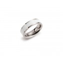 Anillo de Titanio Antialergico y Ceramica Blanca Boccia