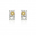 Pendientes Plata Oro y Diamante Audar