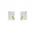 Pendientes Plata Oro y Diamante