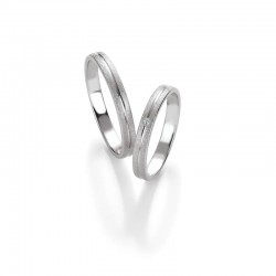 Alianzas de Boda Oro Blanco y Diamnate Breuning Basic Light