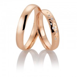 Alianzas de Boda Oro Rosa y Diamantes Breuning Basic Light III