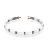 Pulsera de Titanio Antialergico y Ceramica Blanca