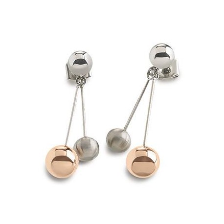 Pendientes de Titanio Antialérgicos Mate y Brillo con Baño rose