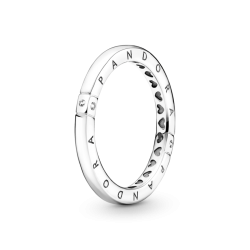 Anillo Pandora Logotipo y Corazones