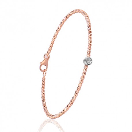 Pulsera de Oro Rosa y Diamante